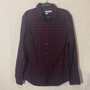 Old Navy Men's Red and Blue Plaid Shirt Classic Button Down Normcore. Practical